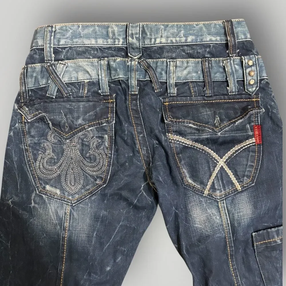 Cipo & Baxx Jeans Men's 32x34 Y2K Cyber Grunge Biker Moto Heavy Stitch Denim